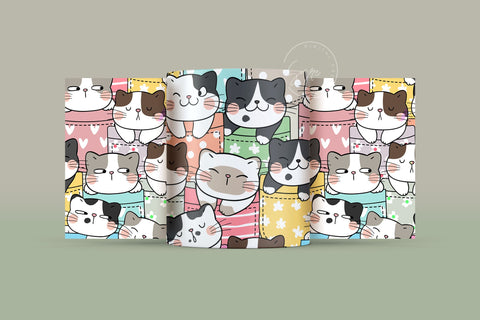 Cute Cats Mug Design, Cute Cats Sublimation Wrap, Cat Mug Wrap, Gift for Christmas Holiday, 11 & 15 Oz Mug Cricut Press Sublimation Wrap Sublimation Syre Digital Creations 