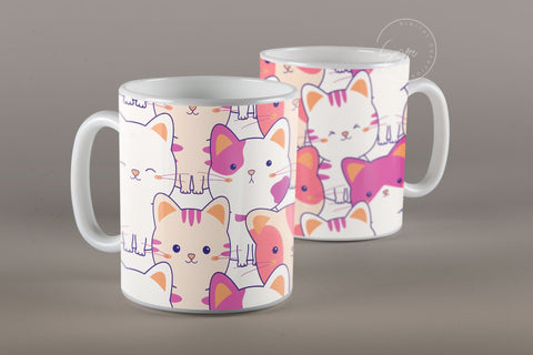 Cute Cats Mug Design, Cute Cats Sublimation Wrap, Cat Mug Wrap, Gift for Christmas Holiday, 11 & 15 Oz Mug Cricut Press Sublimation Wrap Sublimation Syre Digital Creations 