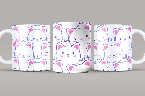 Cute Cats Mug Design, Cute Cats Sublimation Wrap, Cat Mug Wrap, Gift for Christmas Holiday, 11 & 15 Oz Mug Cricut Press Sublimation Wrap Sublimation Syre Digital Creations 