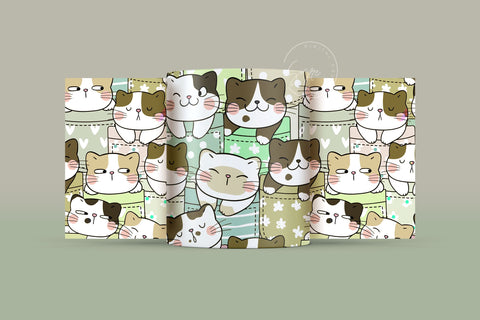Cute Cats Mug Design, Cute Cats Sublimation Wrap, Cat Mug Wrap, Gift for Christmas Holiday, 11 & 15 Oz Mug Cricut Press Sublimation Wrap Sublimation Syre Digital Creations 