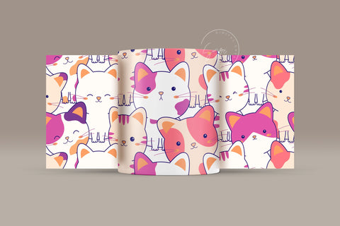 Cute Cats Mug Design, Cute Cats Sublimation Wrap, Cat Mug Wrap, Gift for Christmas Holiday, 11 & 15 Oz Mug Cricut Press Sublimation Wrap Sublimation Syre Digital Creations 