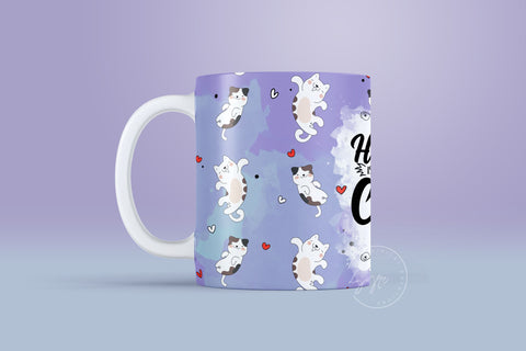 Cute Cats Mug Design, Home Is Where The Cat Is, Cute Cats Wrap, Cat Mug Wrap, 11 & 15 Oz Mug Cricut Press Sublimation Wrap Sublimation Syre Digital Creations 