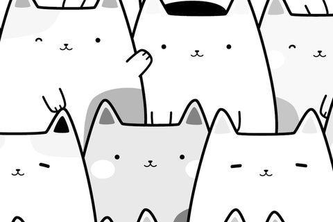 Cute Cats Skinny Tumbler Design, 20 oz Cute Cats Tumbler Wrap, Cute Cats Sublimation Wrap, Black and White Design, Skinny Travel Tumbler Sublimation Syre Digital Creations 