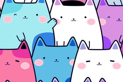 Cute Cats Skinny Tumbler Design, 20 oz Cute Cats Tumbler Wrap, Cute Cats Sublimation Wrap, Skinny Travel Tumbler Sublimation Syre Digital Creations 