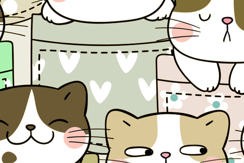 Cute Cats Skinny Tumbler Design, 20 oz Cute Cats Tumbler Wrap, Cute Cats Sublimation Wrap, Skinny Travel Tumbler Sublimation Syre Digital Creations 