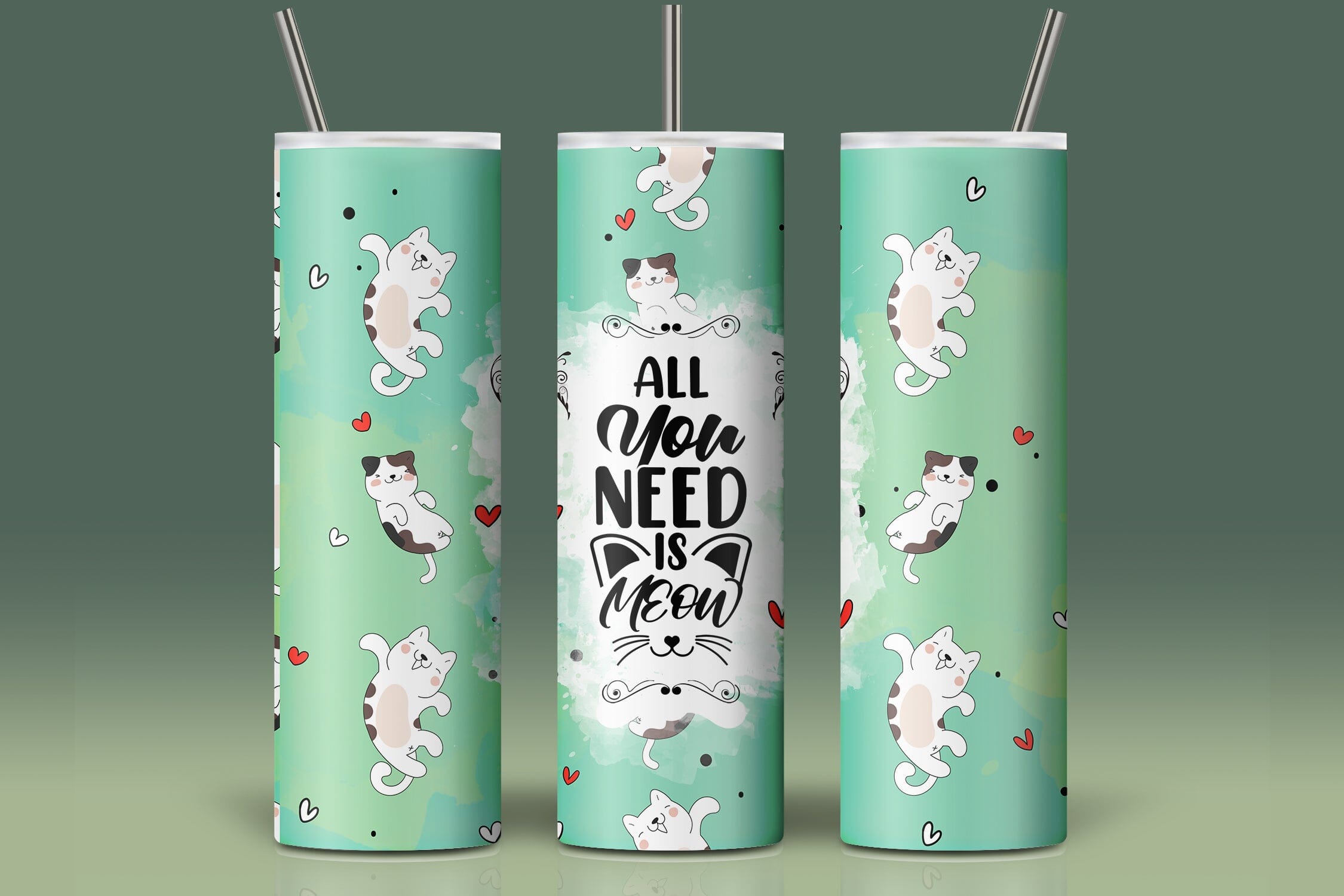 Cute Cat Tumbler Sublimation