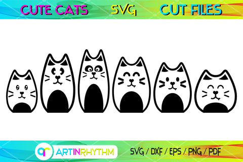 Cute Cats Svg Bundle, Cats Svg, Black Cats Svg, Cat Svg SVG Artinrhythm shop 