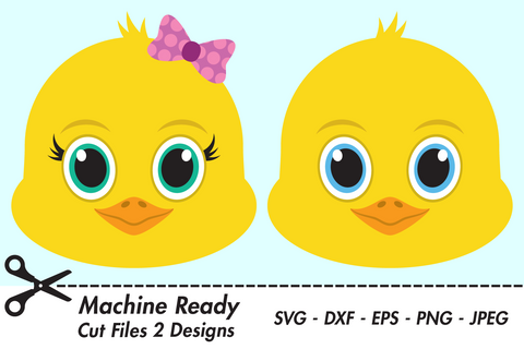 Cute Chick Faces | Farm SVG SVG Captain Creative 