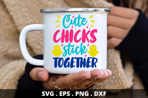 Cute chicks stick together SVG Designangry 