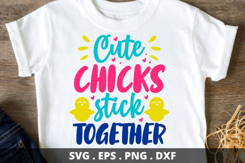 Cute chicks stick together SVG Designangry 