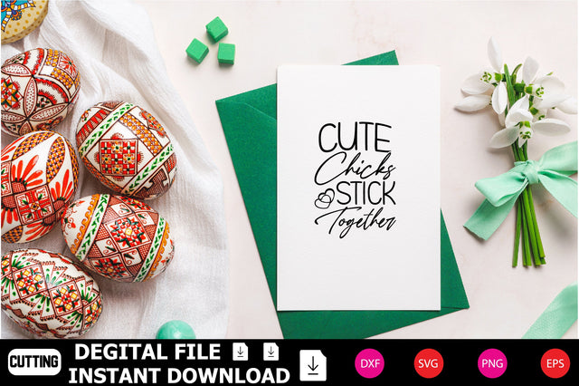 Cute Chicks Stick Together SVG Shahin alam 