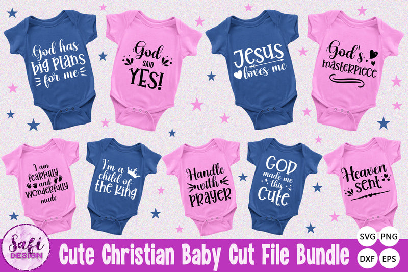 Cute Christian Baby Cut File Bundle SVG Safi Design 