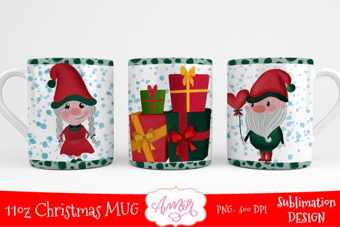 Cute Christmas 11oz mug sublimation template Sublimation Amorclipart 
