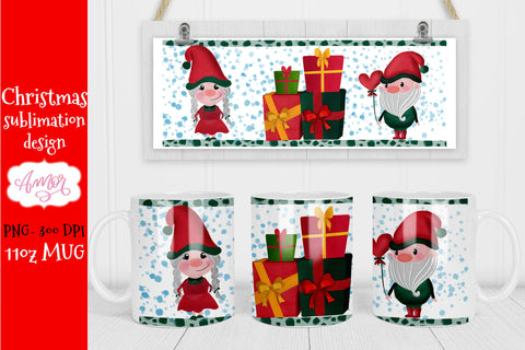 Cute Christmas 11oz mug sublimation template Sublimation Amorclipart 