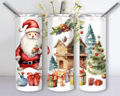 Cute Christmas 20oz Skinny Tumbler Png, Santa Claus Tumbler, Christmas Santa Tumbler, Merry Christmas Santa Tumbler Png, Vintage Santa Christmas Tumbler Sublimation PixelChick 