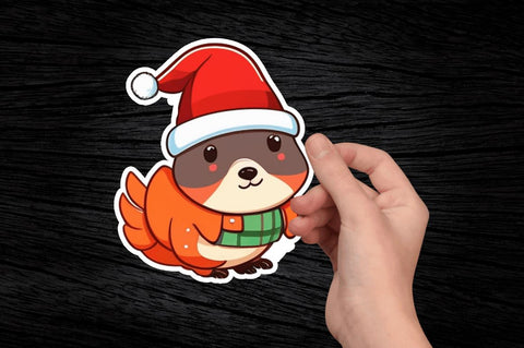 Cute Christmas animal Stickers Bundle Sublimation Regulrcrative 
