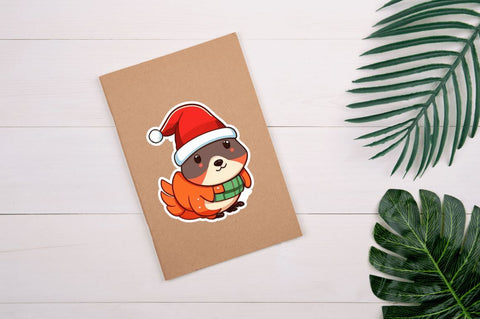 Cute Christmas animal Stickers Bundle Sublimation Regulrcrative 