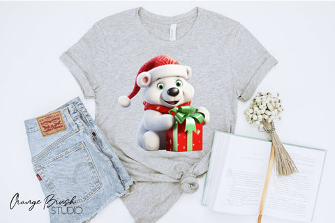 Cute Christmas Animals Clipart Bundle, Sublimation Designs Sublimation OrangeBrushStudio 