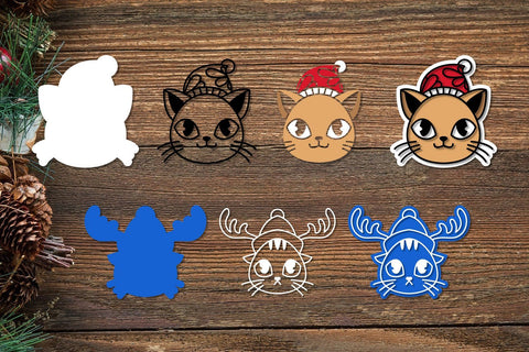 cute christmas cat head,svg, cut file SVG dadan_pm 