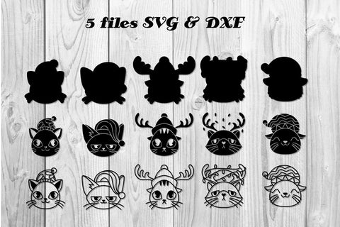 cute christmas cat head,svg, cut file SVG dadan_pm 