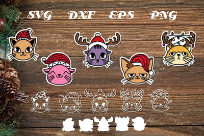 cute christmas cat head,svg, cut file SVG dadan_pm 
