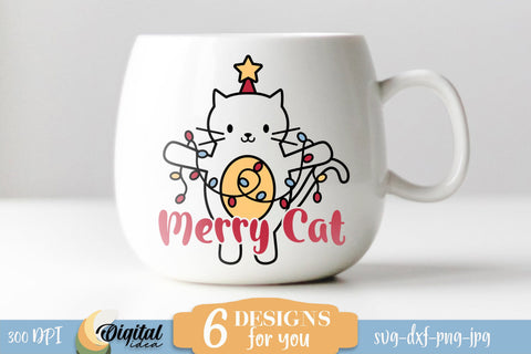 Cute Christmas cat | Meowy Christmas Bundle | Cat Lovers SVG Evgenyia Guschina 