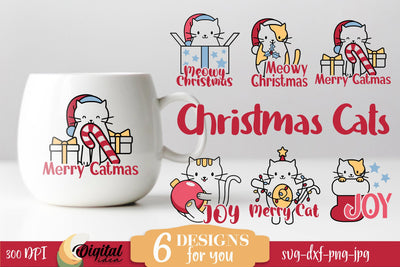 Cute Christmas cat | Meowy Christmas Bundle | Cat Lovers SVG Evgenyia Guschina 