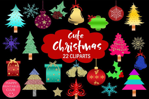 Cute Christmas Clipart- Cute Holiday Graphics Clipart SVG Happy Printables Club 