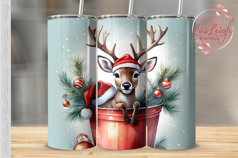 Cute Christmas deer Tumbler wrap Sublimation Luvleigh Digitals 