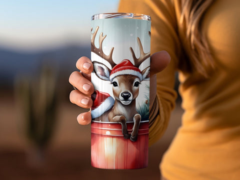 Cute Christmas deer Tumbler wrap Sublimation Luvleigh Digitals 