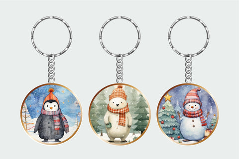 Cute Christmas Keychain Sublimation Bundle Sublimation OrangeBrushStudio 