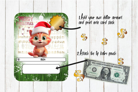 Cute Christmas Money Card, Money Card Holder PNG Bundle Sublimation OrangeBrushStudio 