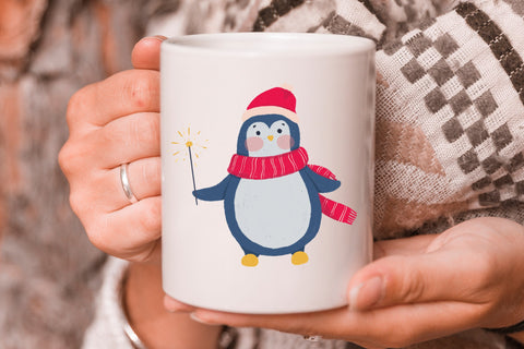 Cute Christmas Penguin Clipart Bundle Sublimation dapiyupi store 