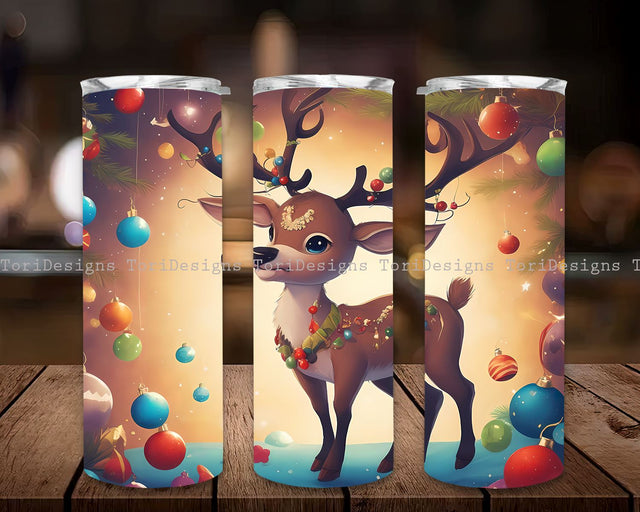 Cute Christmas Reindeer Tumbler Wrap, Christmas Reindeer Tumbler Wrap 20oz Skinny Sublimation Tumbler Design Christmas Tumbler Downloads PNG, Reindeer Tumbler Wrap 20oz Skinny Sublimation Tumbler Design Sublimation ToriDesigns 