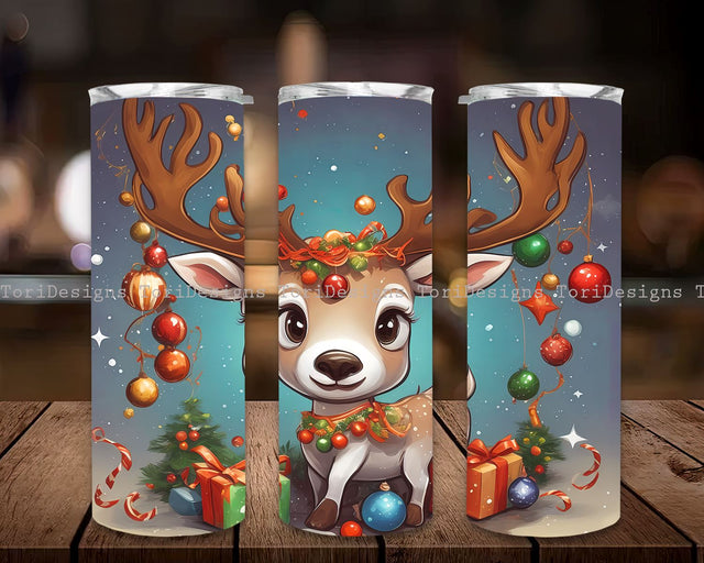 Cute Christmas Reindeer Tumbler Wrap, Christmas Reindeer Tumbler Wrap 20oz Skinny Sublimation Tumbler Design Christmas Tumbler Downloads PNG, Reindeer Tumbler Wrap 20oz Skinny Sublimation Tumbler Design Sublimation ToriDesigns 