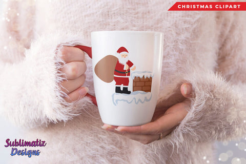 Cute Christmas Santa Claus Clipart Bundle Sublimation Sublimation Sublimatiz Designs 