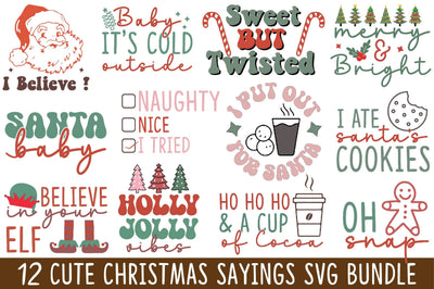 Cute Christmas Sayings SVG Bundle SVG SVGista 