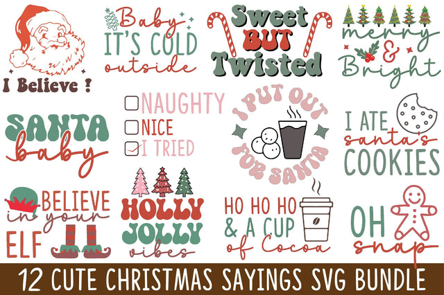 Cute Christmas Sayings SVG Bundle SVG SVGista 