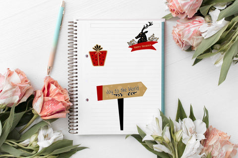 Cute Christmas Stickers- Christmas Planner Stickers SVG Happy Printables Club 