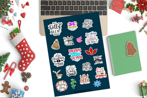 Cute Christmas Stickers- Christmas Planner Stickers SVG Happy Printables Club 