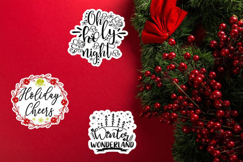 Cute Christmas Stickers- Christmas Planner Stickers SVG Happy Printables Club 