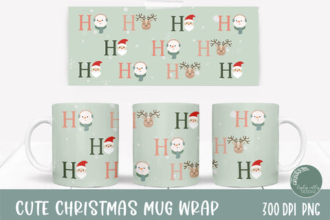 Cute Christmas Sublimation Mug Wrap Bundle|10 Christmas PNG Sublimation Linden Valley Designs 