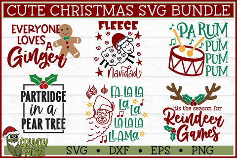 Cute Christmas SVG Bundle SVG Crunchy Pickle 