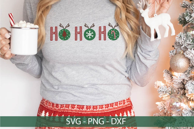Cute Christmas SVG-Ho Ho Ho SVG-Reindeer SVG SVG Linden Valley Designs 