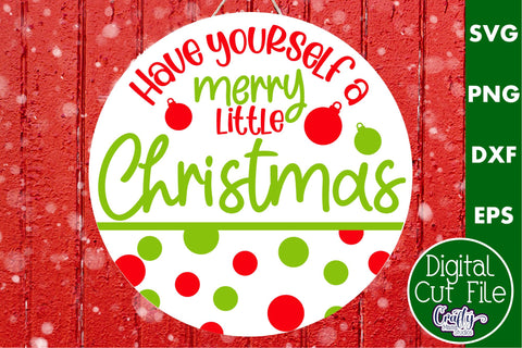 Cute Christmas Svg Round Sign | Merry Little Christmas Png SVG Crafty Mama Studios 