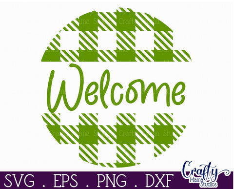 Cute Christmas Svg Round Sign | Welcome Round Door Hanger SVG Crafty Mama Studios 