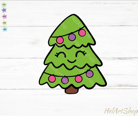 Cute Christmas Tree SVG, Girl Christmas SVG SVG _HelArtShop_ 