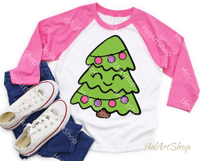Cute Christmas Tree SVG, Girl Christmas SVG SVG _HelArtShop_ 