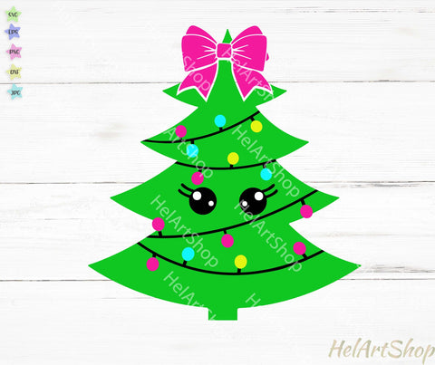 Cute Christmas Tree SVG, Girl Christmas SVG SVG _HelArtShop_ 