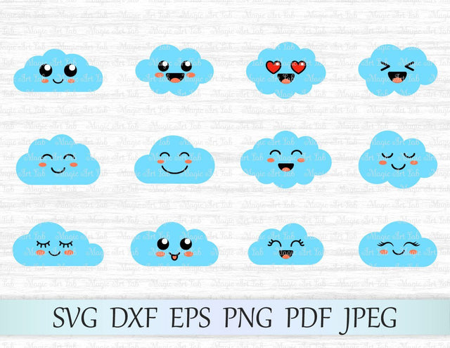Cute clouds cut files SVG MagicArtLab 